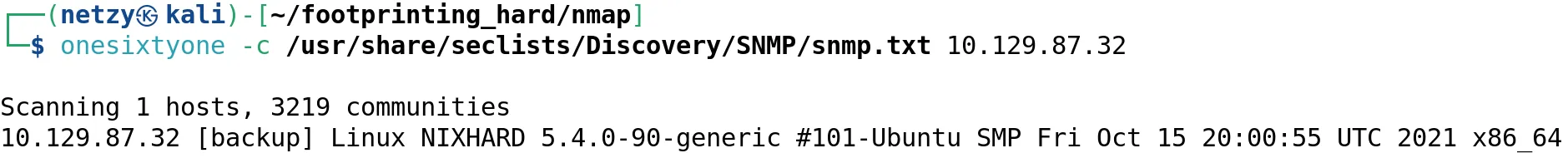 SNMP community string 확인