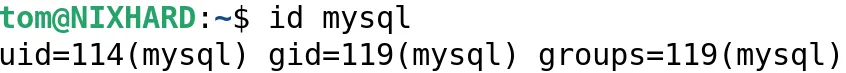 MySQL 계정 및 그룹 확인