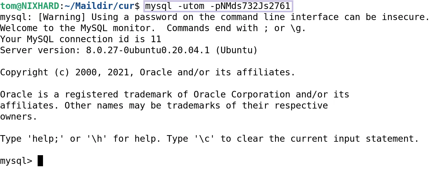 MySQL 로그인 성공