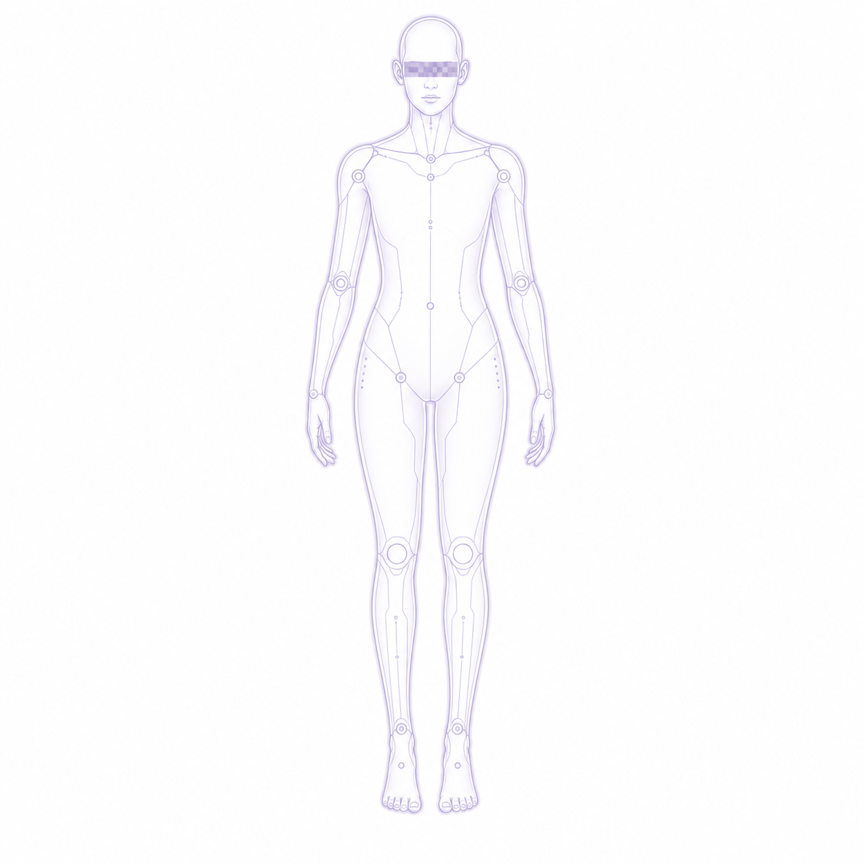Lavender humanoid structure outline